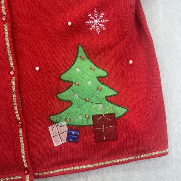 White Stag Snowmen Christmas Tree Sweater Vest Ugly Sweater Party Holiday XXL - Picture 6 of 13